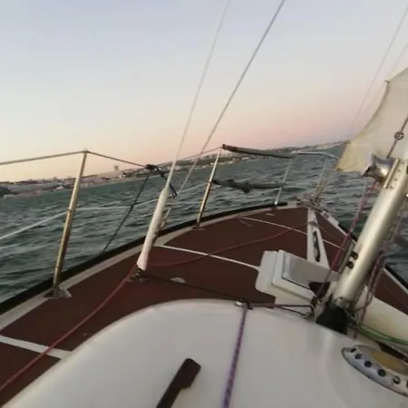 Sailboat In Belem, Romantic Sleep, Romantic Night. Lisboa